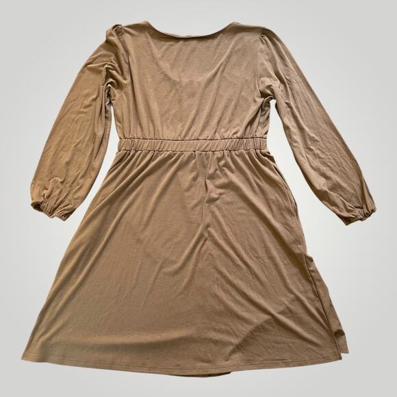 NWT Casual Fall Mini Dress Long Sleeve Button Up Empire Waist Lightweight Large - Picture 7 of 11